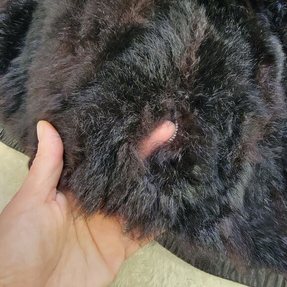 VTG Learsi 2 Piece Leather Bomber Jacket Removable Opossum Fur Liner Vest Size L - Picture 6 of 16